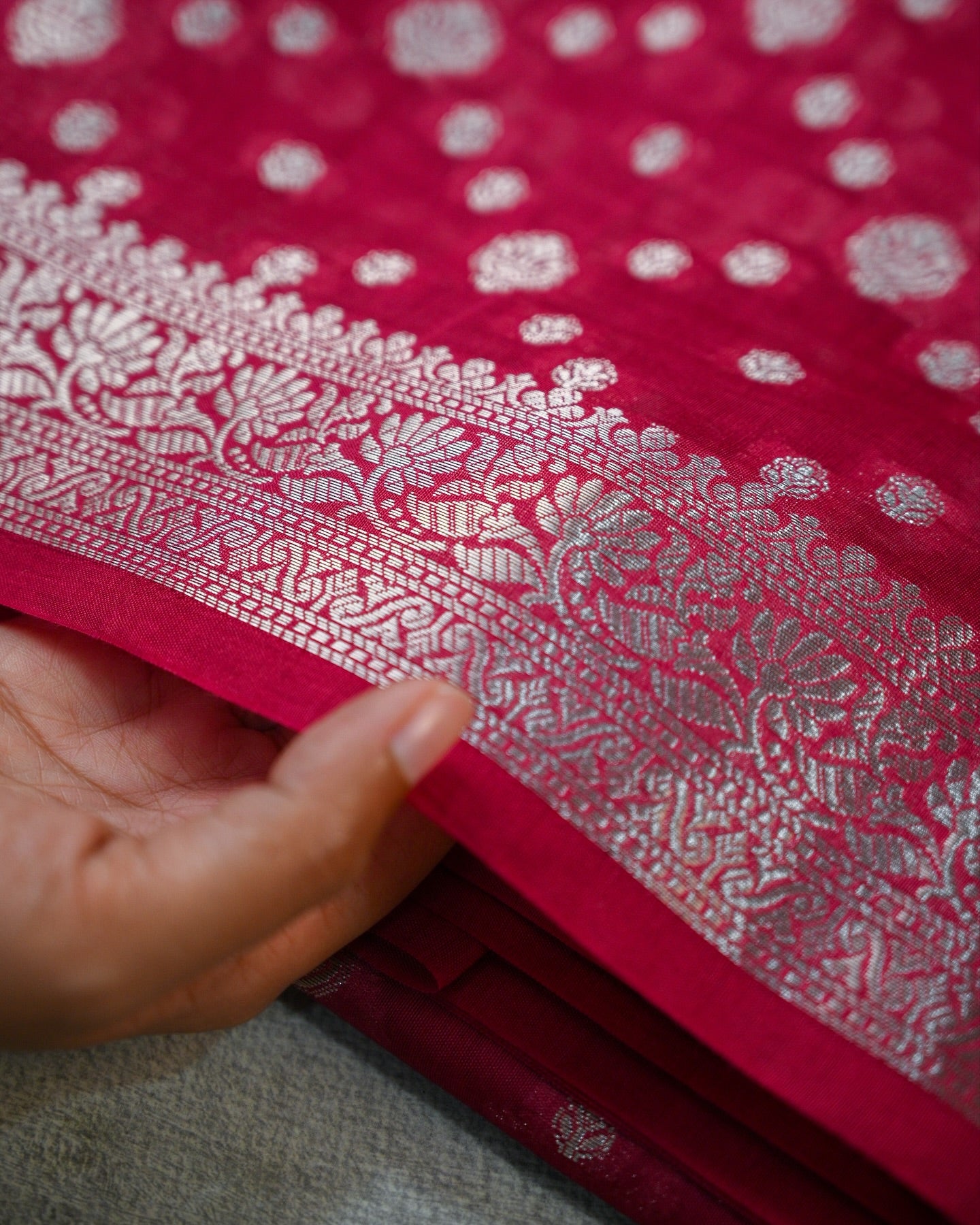 Red Liva Silk Excel Jacquard Saree