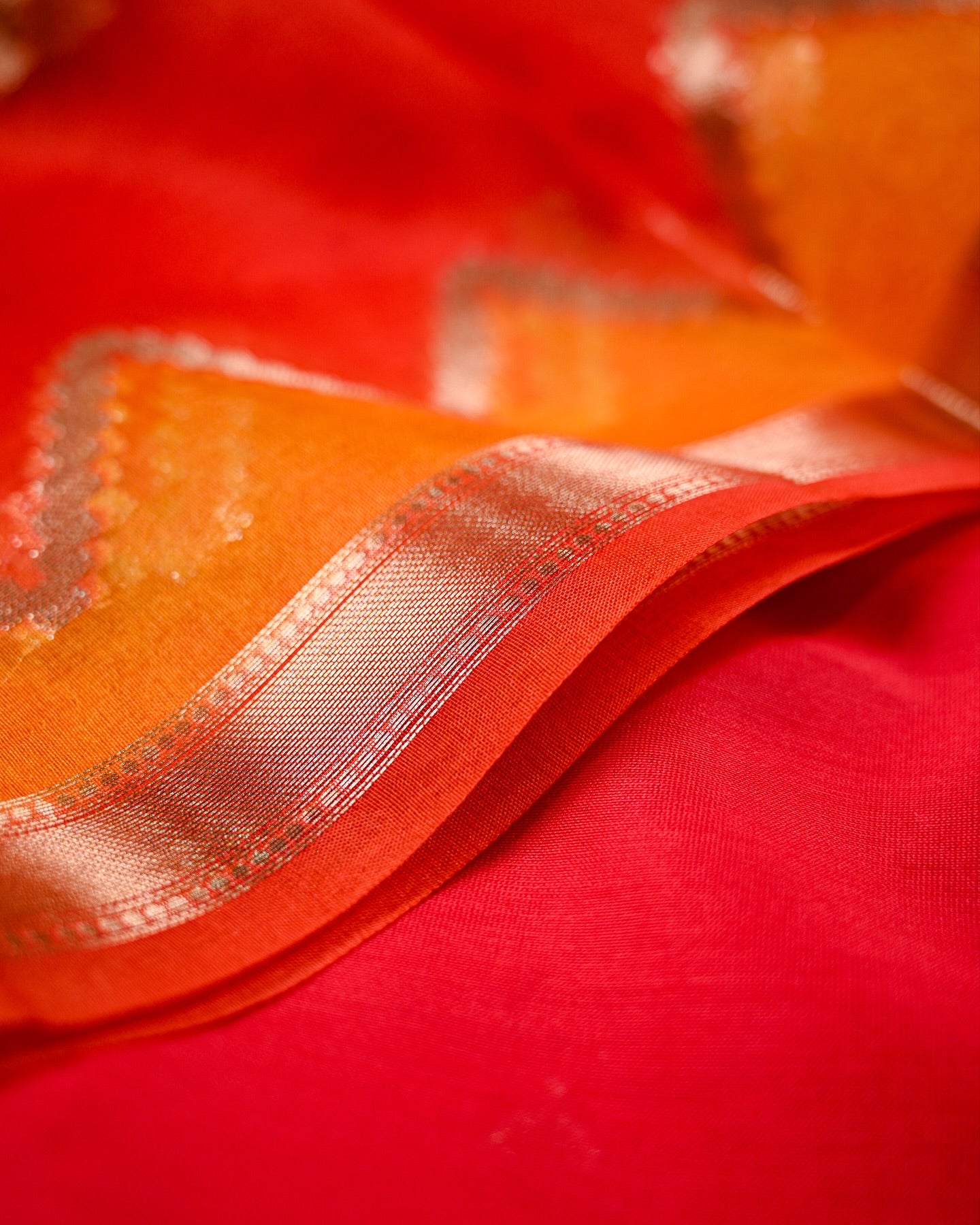 Hand-Dyed Rangkaat Chanderi Silk Suit Set with Organza Dupatta