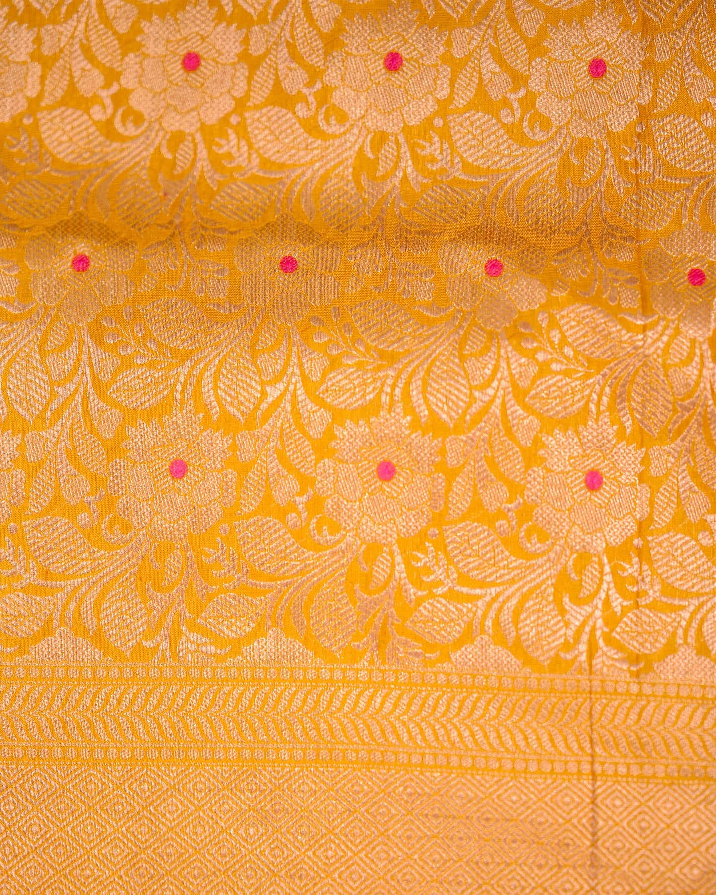 Mustard Banarasi Katan Silk Brocade Saree