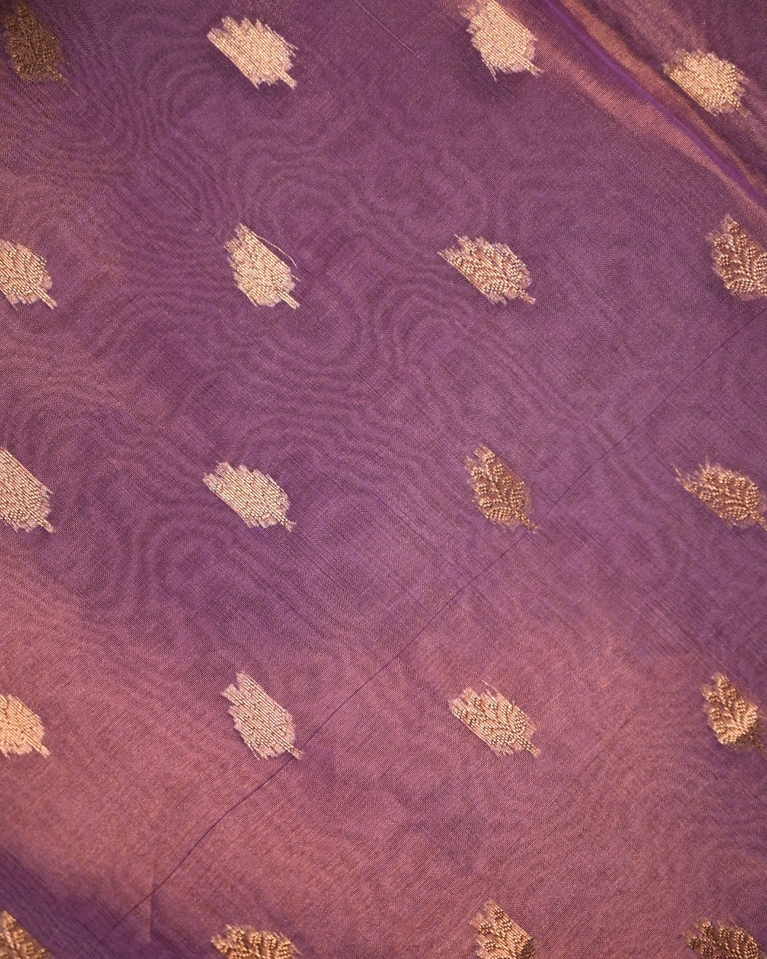 Purple Banarasi Tissue Silk Unstitched Suit Set