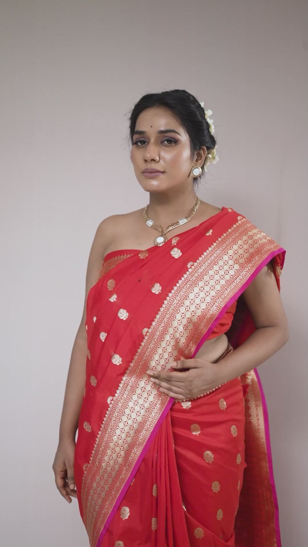 Red Blended Silk Saree
