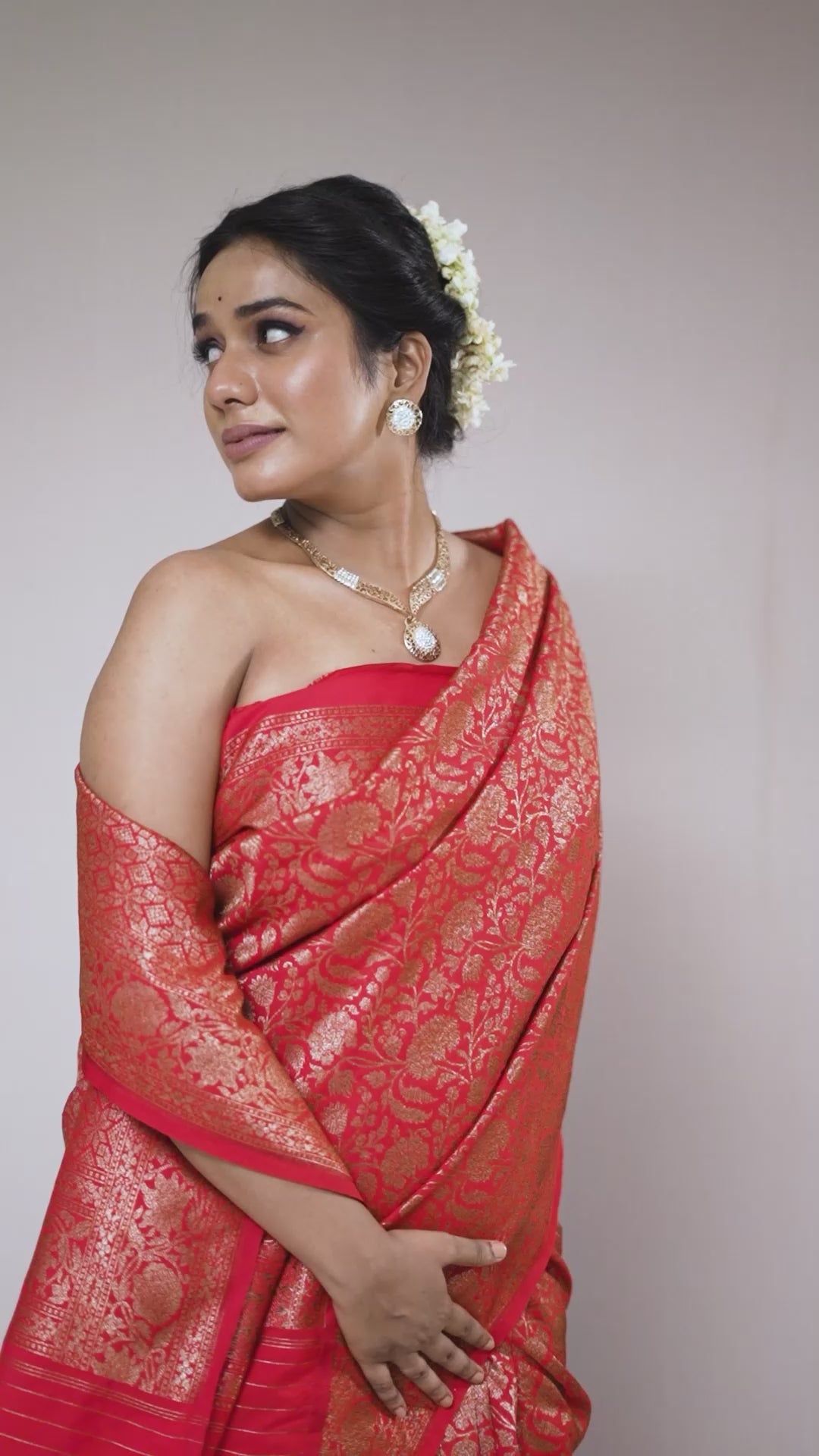 Red Blended Silk Saree
