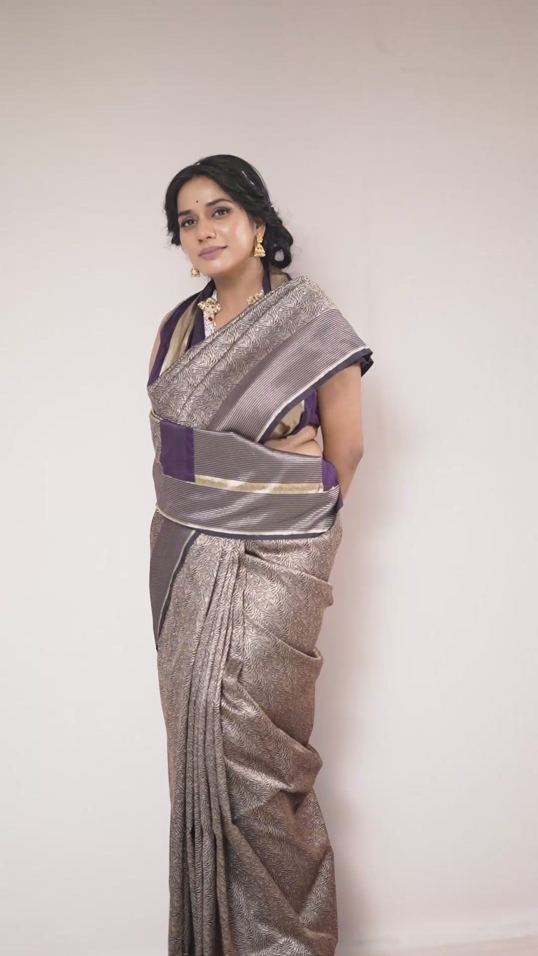 Black Blended Silk Saree