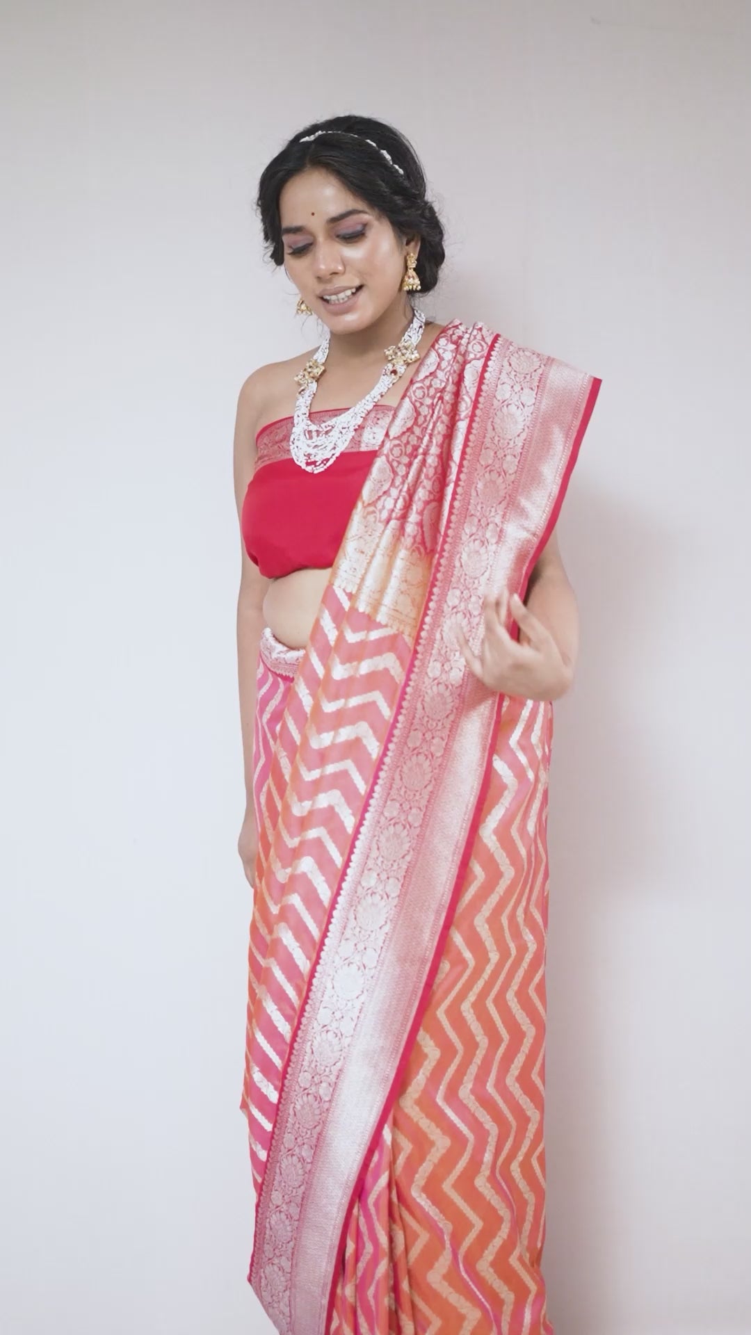 Red Rani Double Tone Blended Silk Saree